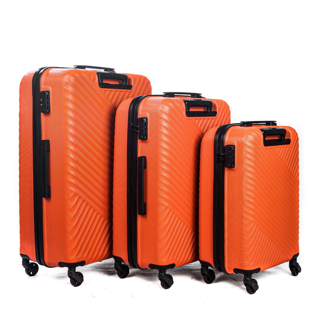 چمدان سه عددی نارنجی ماژرو مدل ارغوان