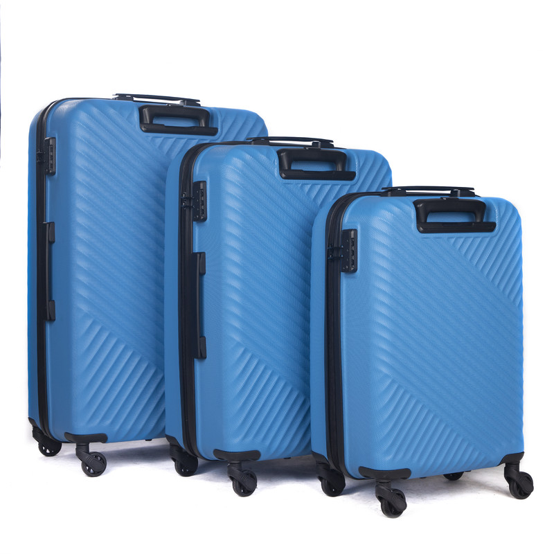 چمدان سه عددی آبی ماژرو مدل ارغوان