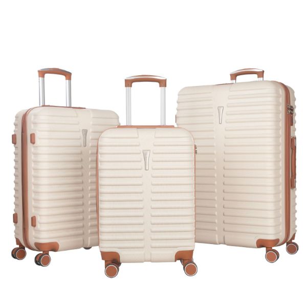 چمدان سه عددی کرم کادنزا مدل لوتوس 