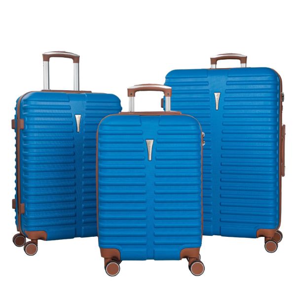 چمدان سه عددی آبی کاربنی کادنزا مدل لوتوس 