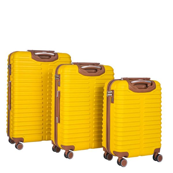 تصویر  چمدان سه عددی زرد کادنزا مدل لوتوس