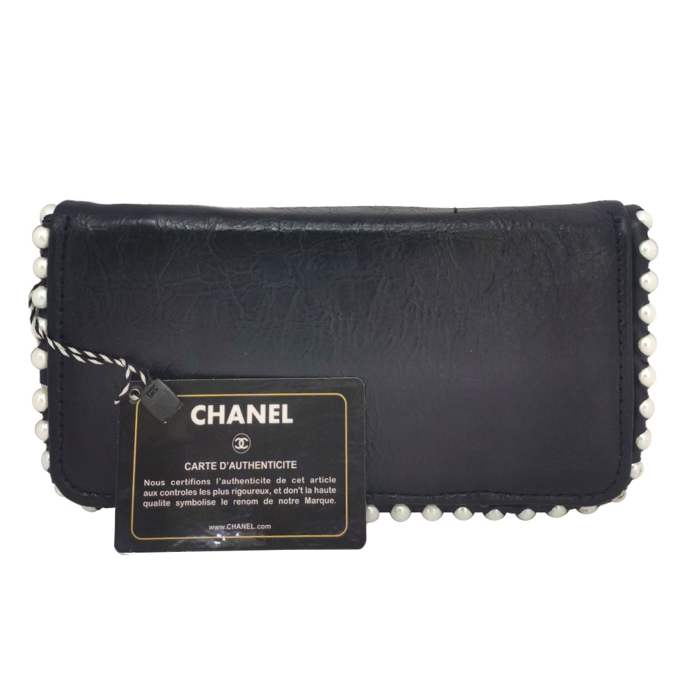 کیف پول برند CHANEL مدل چرم مصنوعی نگین دار 