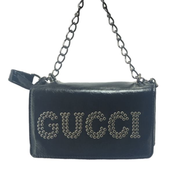 کیف دستی زنانه مجلسی کوچک برند Gucci طرح نگین دار (سایز 21 در 12 سانتی‌متر)