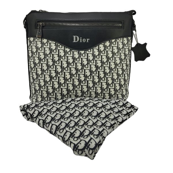 کیف زنانه اسپرت همراه با روسری طرح Dior(سایز 28در 24 سانتی متر)