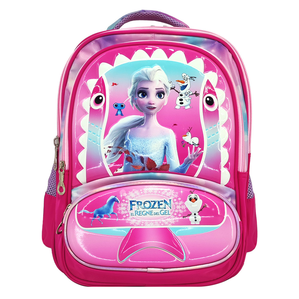 کیف مدرسه دخترانه برند زرین طرح 3D Frozen (سایز 43 در 34 سانتی متر)